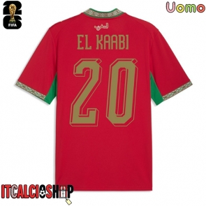 Marocco Ayoub El Kaabi #20 Prima Maglia Mondiali 2026 Manica Corta